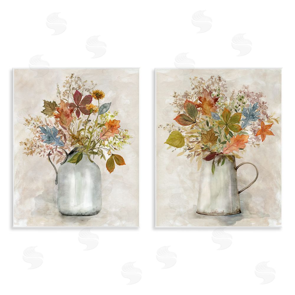 Carol Robinson Autumn Bouquets Country Jugs Wall Plaque Art Print