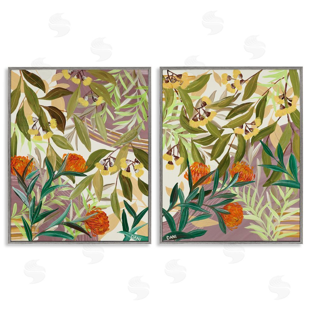 Dani Heyward Walk With Me Botanicals Gray Framed Giclee Wall Art Print