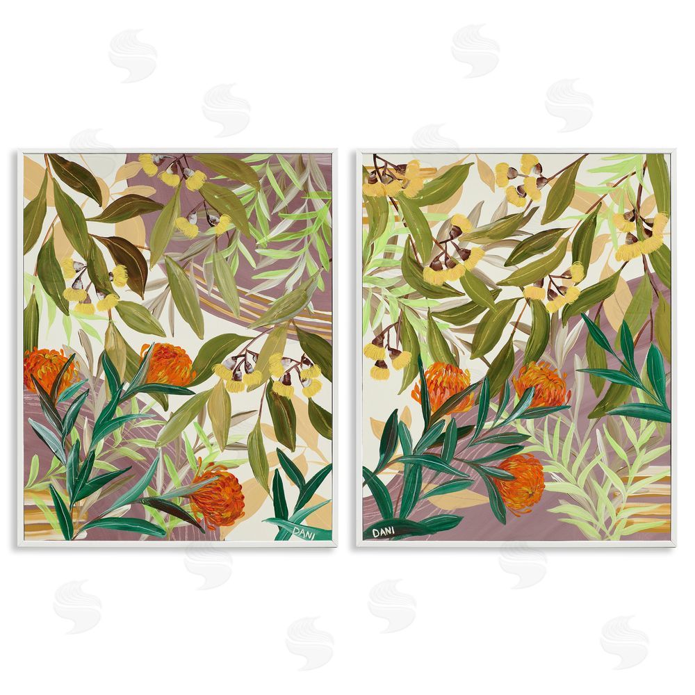 Dani Heyward Walk With Me Botanicals White Framed Giclee Wall Art Print