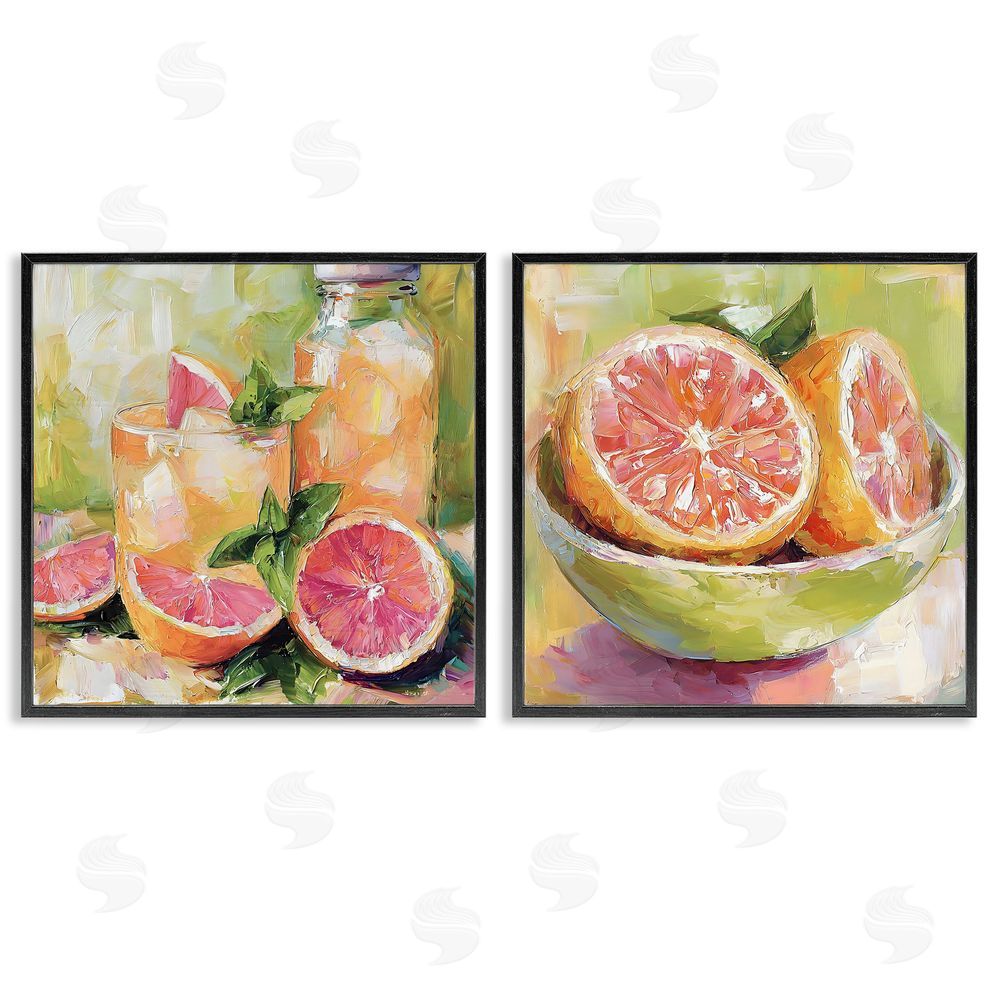 Riley B Grapefruit Drinks & Fruits Black Framed Giclee Wall Art