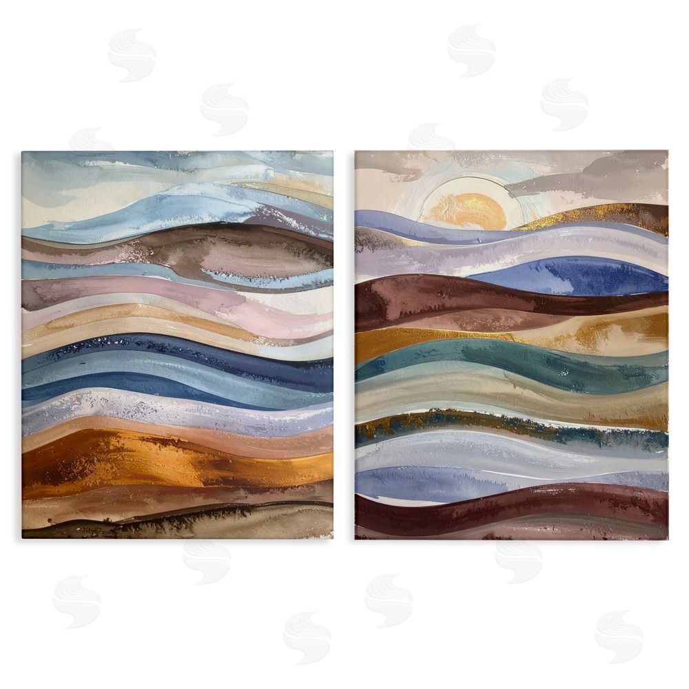 Alonza Saunders Earthy Ocean Flow Stretched Canvas Wall Art