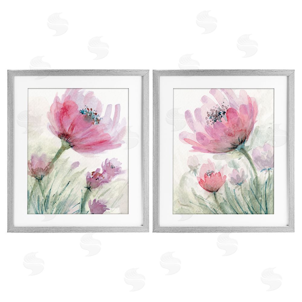Patti Bishop Speckled Flower Stamens Gray Framed Print Under Glass Wall Art
