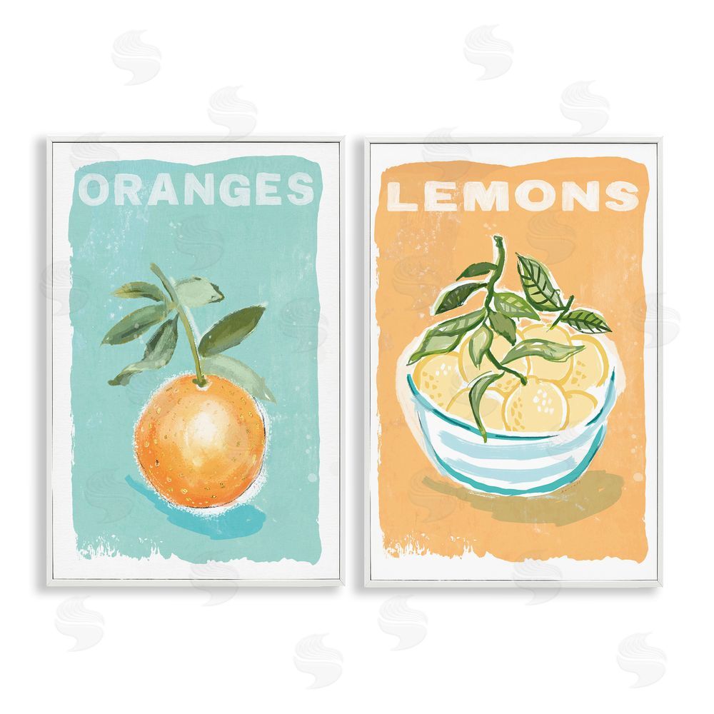 Chad Barrett Citrus Twist Motif White Framed Giclee Wall Art Print