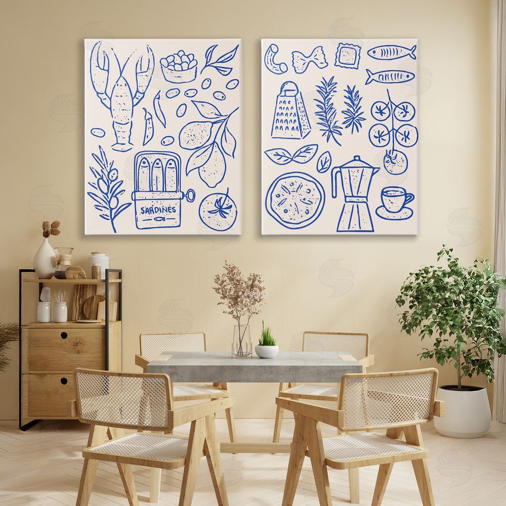 Camila Juncos Mediterranean Kitchen Simplicity Stretched Canvas Wall Art in Room