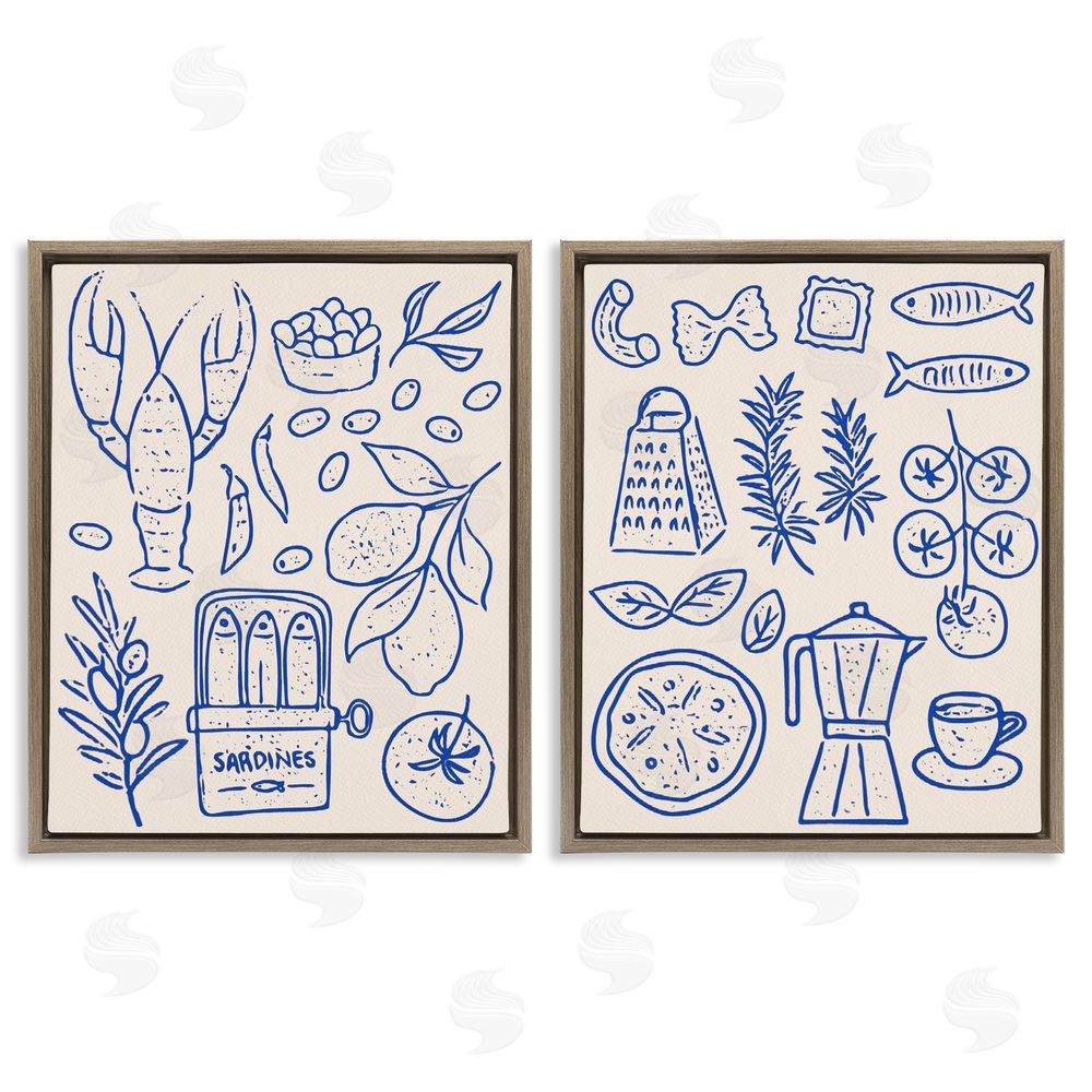 Camila Juncos Mediterranean Kitchen Simplicity Brown Floating Frame Canvas Wall Art