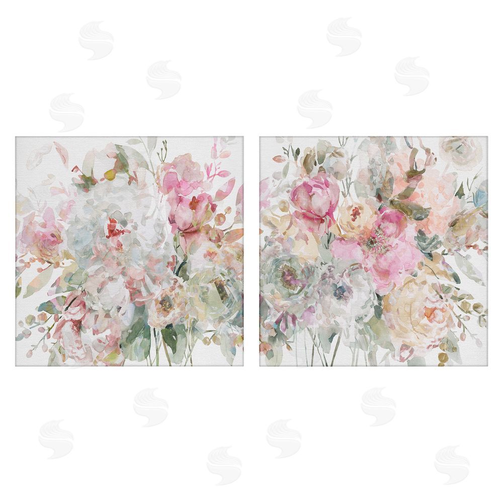 Carol Robinson Romantic Blush Botanicals Stretched Canvas Wall Art Print
