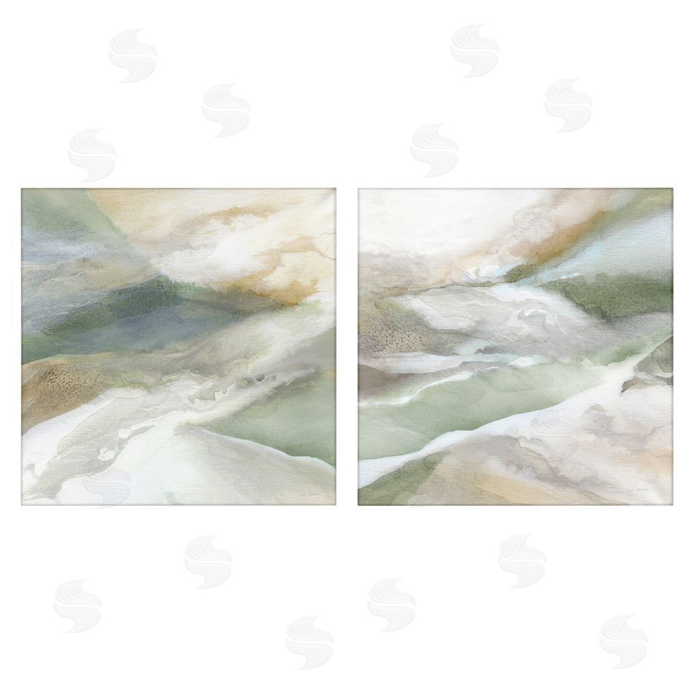 Carol Robinson Serene Misty Valley Abstraction Stretched Canvas Wall Art Print