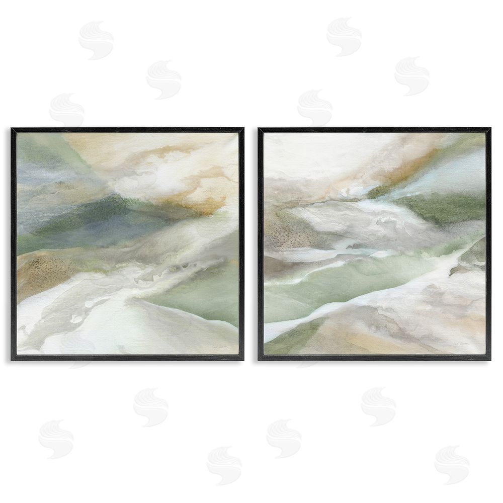 Carol Robinson Serene Misty Valley Abstraction Black Framed Giclee Wall Art Print