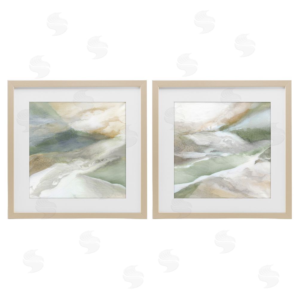 Carol Robinson Serene Misty Valley Abstraction Brown Framed Print Under Glass Wall Art
