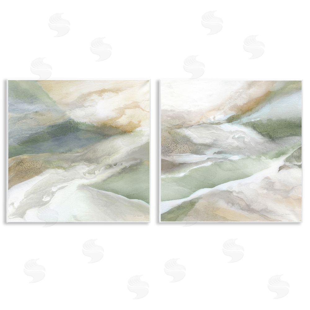 Carol Robinson Serene Misty Valley Abstraction Wooden Wall Plaque Art Print