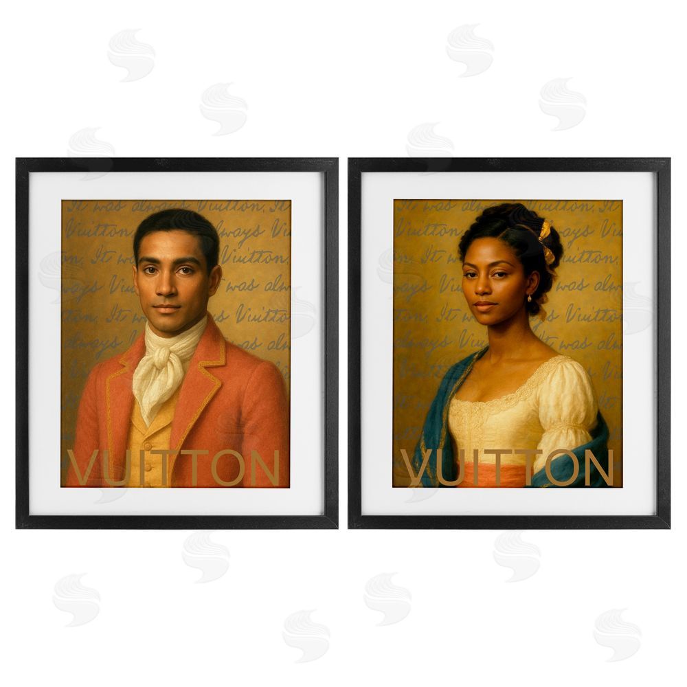 Looking Good Licensing Vintage Fashion Pair Black Framed Print Under Glass Wall Art