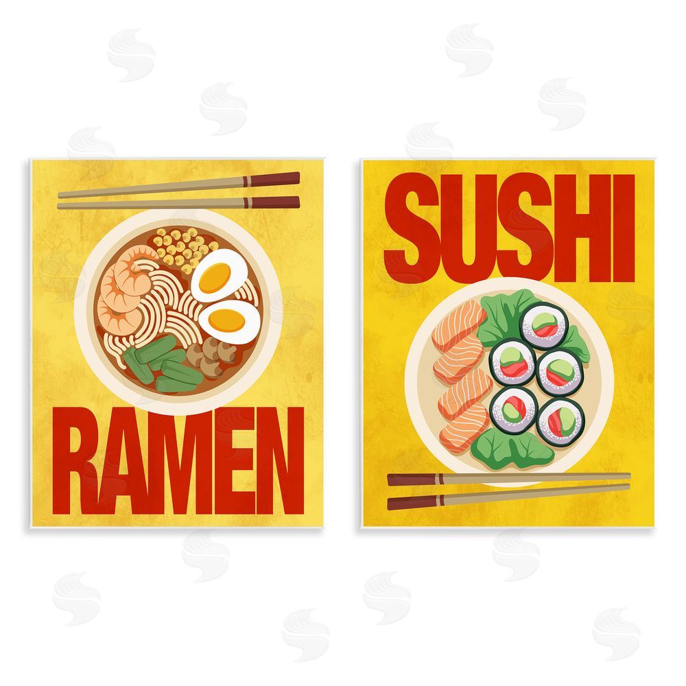 A.D. Lines Ramen & Sushi Japanese Cuisine Wall Plaque Printed Art