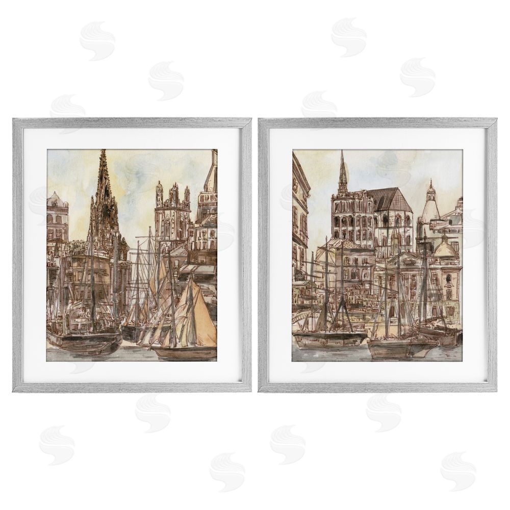 World Art Group Salted Remnants Pier Gray Framed Print Under Glass Wall Art