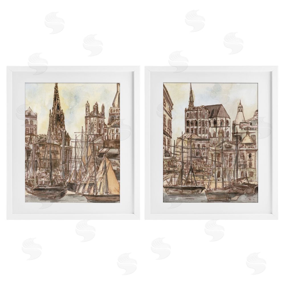 World Art Group Salted Remnants Pier White Framed Print Under Glass Wall Art