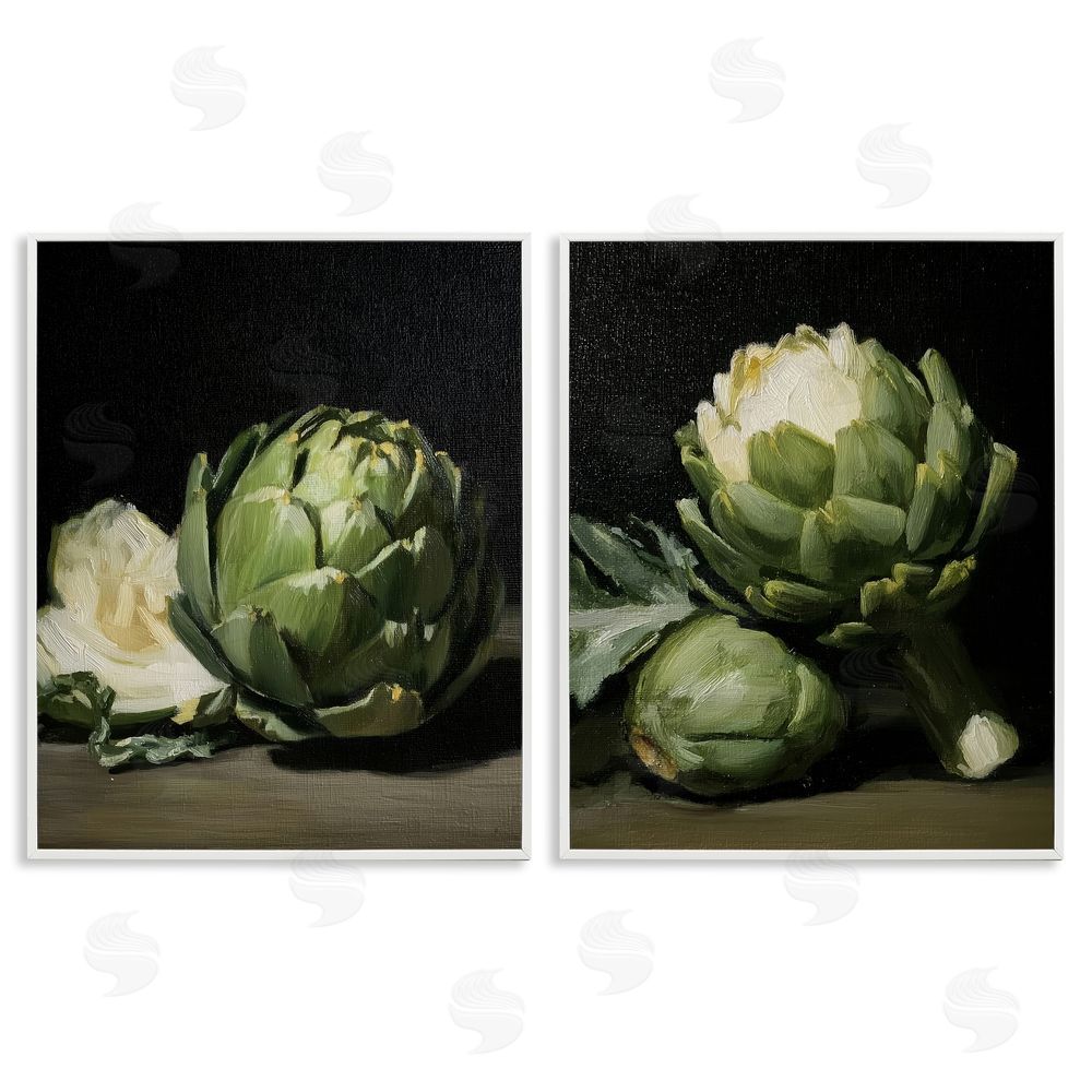 Paula Freeman Classic Artichoke Still Life White Framed Giclee Wall Art Print