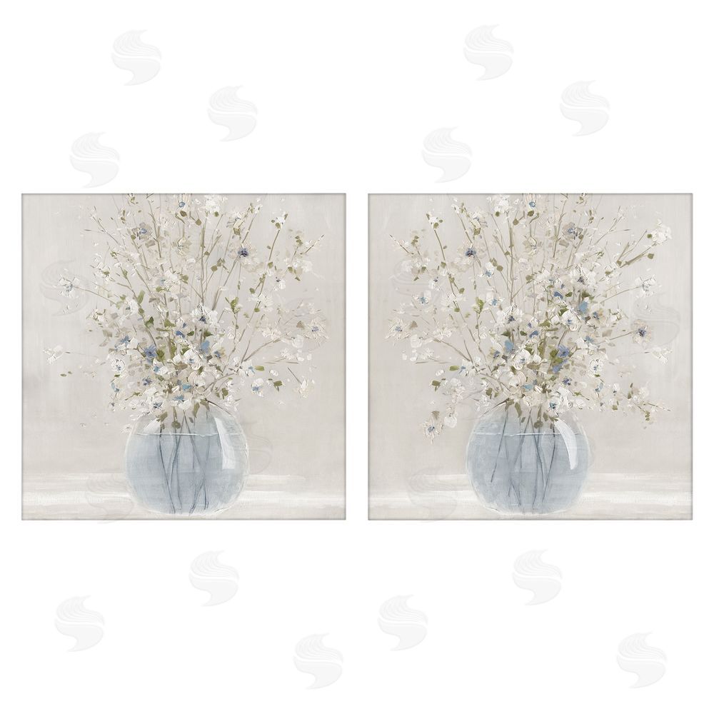 Carol Robinson Delicate Glass Vase Bouquet Stretched Canvas Wall Art Print
