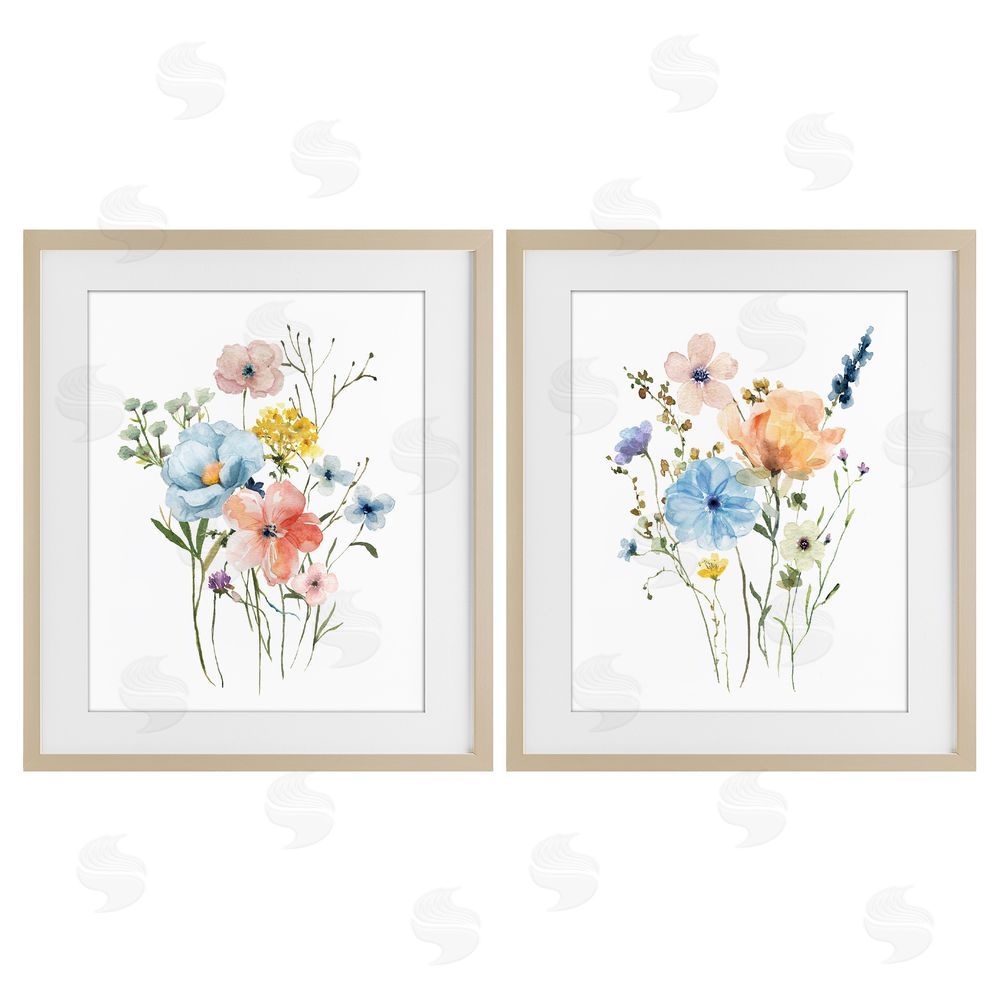 Livi Finn Wildflower Sprig Bundles Brown Framed Print Under Glass Wall Art