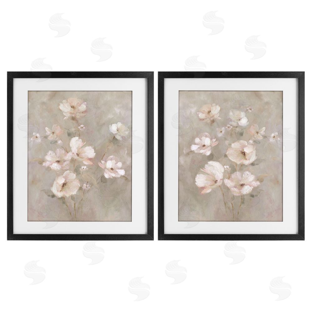Carol Robinson Arranged Blush Blossoms Black Framed Print Under Glass Wall Art