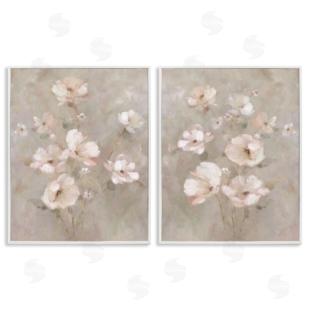 Carol Robinson Arranged Blush Blossoms White Framed Giclee Wall Art Print