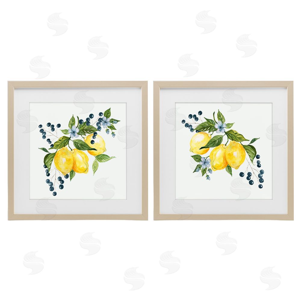 Livi Finn Citrus & Berries Cluster Brown Framed Print Under Glass Wall Art