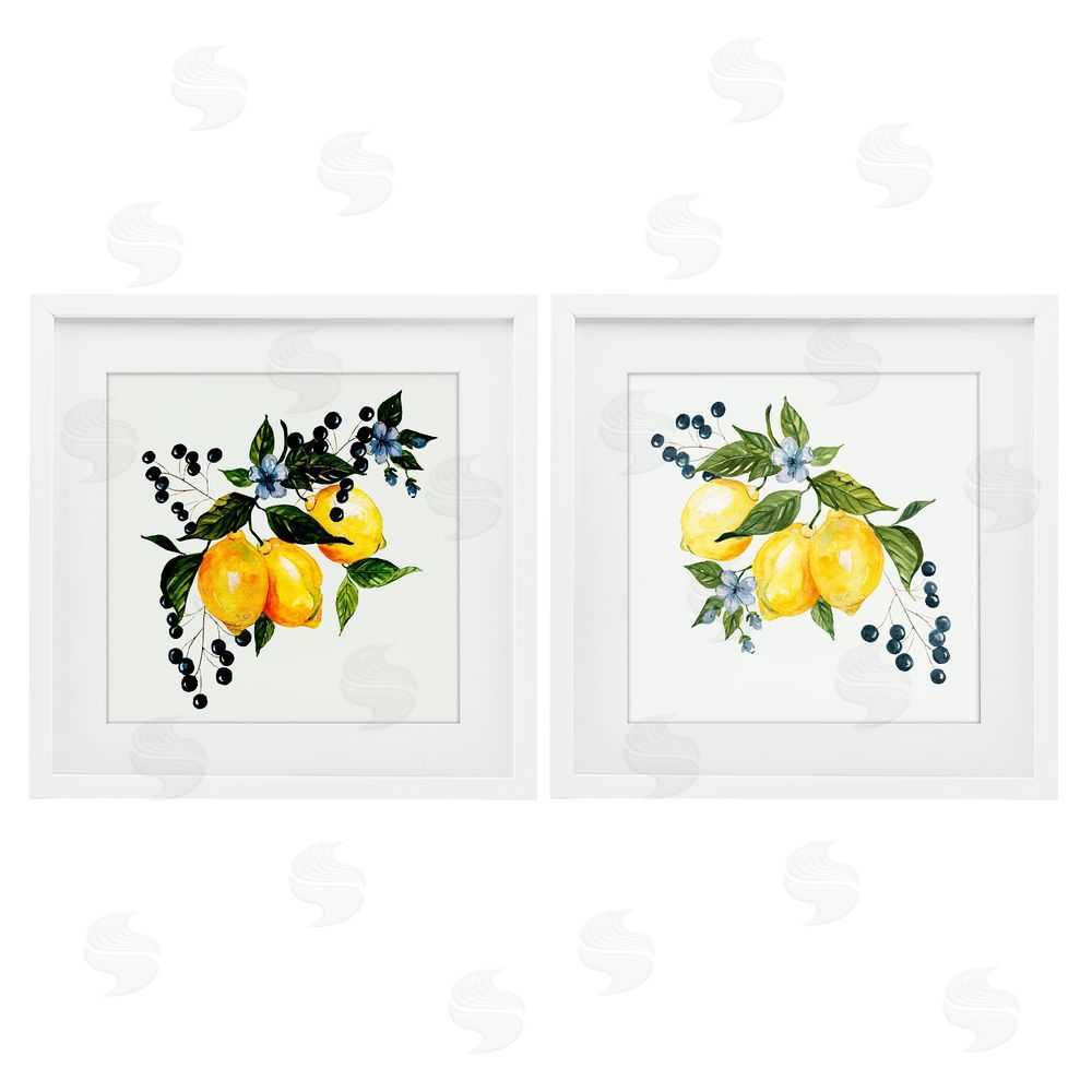 Livi Finn Citrus & Berries Cluster White Framed Print Under Glass Wall Art