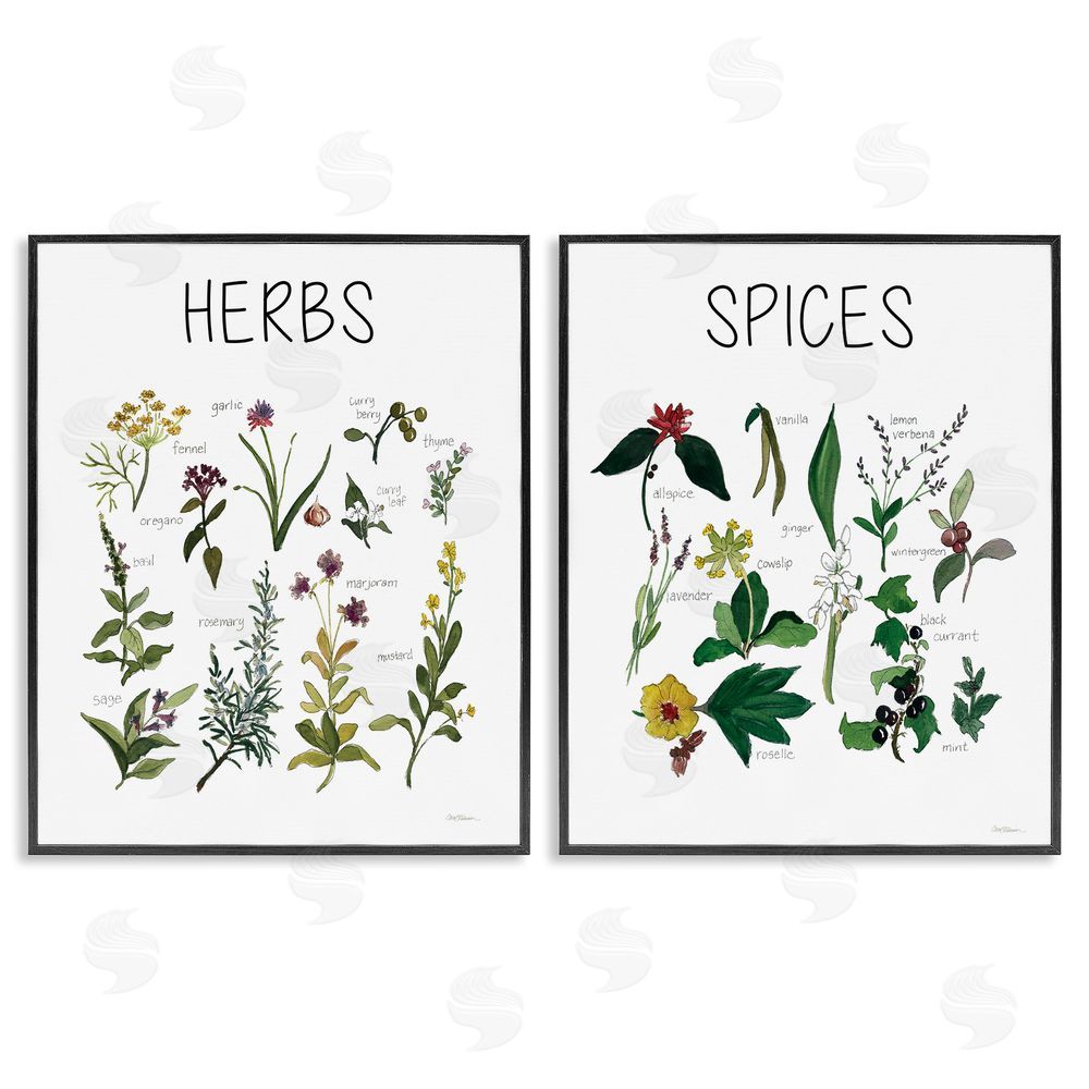 Carol Robinson Culinary Herbs & Spices Black Framed Giclee Wall Art Print