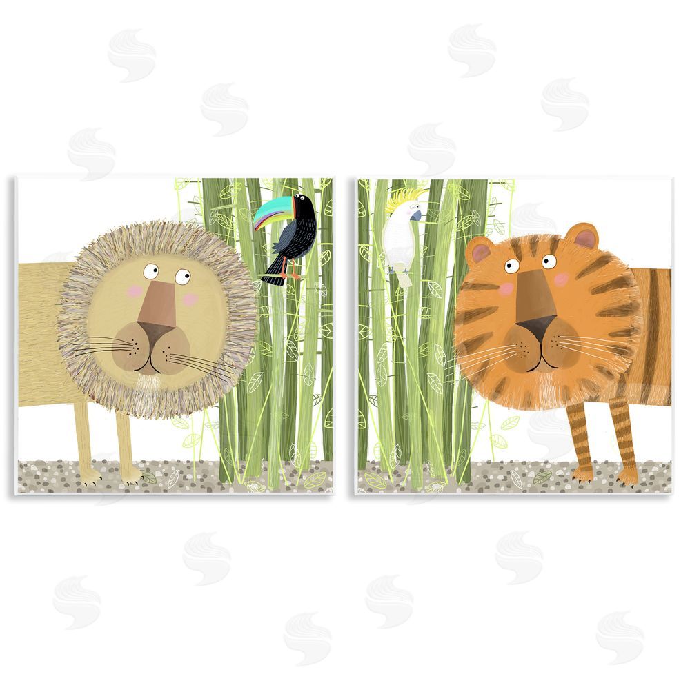 Carla Daly Bamboo Trees & Animals Wooden Wall Plaque Art Print