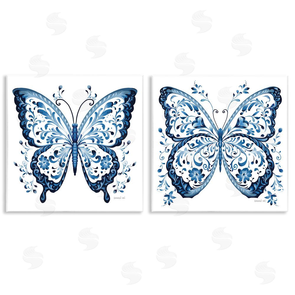 Danhui Nai Bohemian Patterned Butterflies Wooden Wall Plaque Art Print
