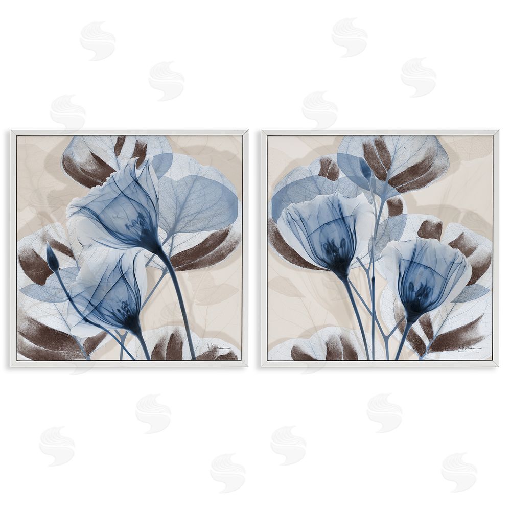 Albert Koetsier Blooming Sapphire Union White Framed Giclee Wall Art Print