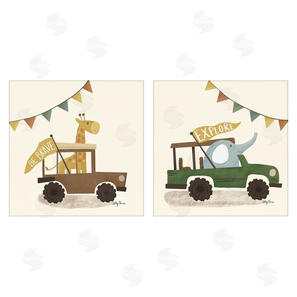 Allyson Norris Be Brave & Explore Animals Stretched Canvas Wall Art Print