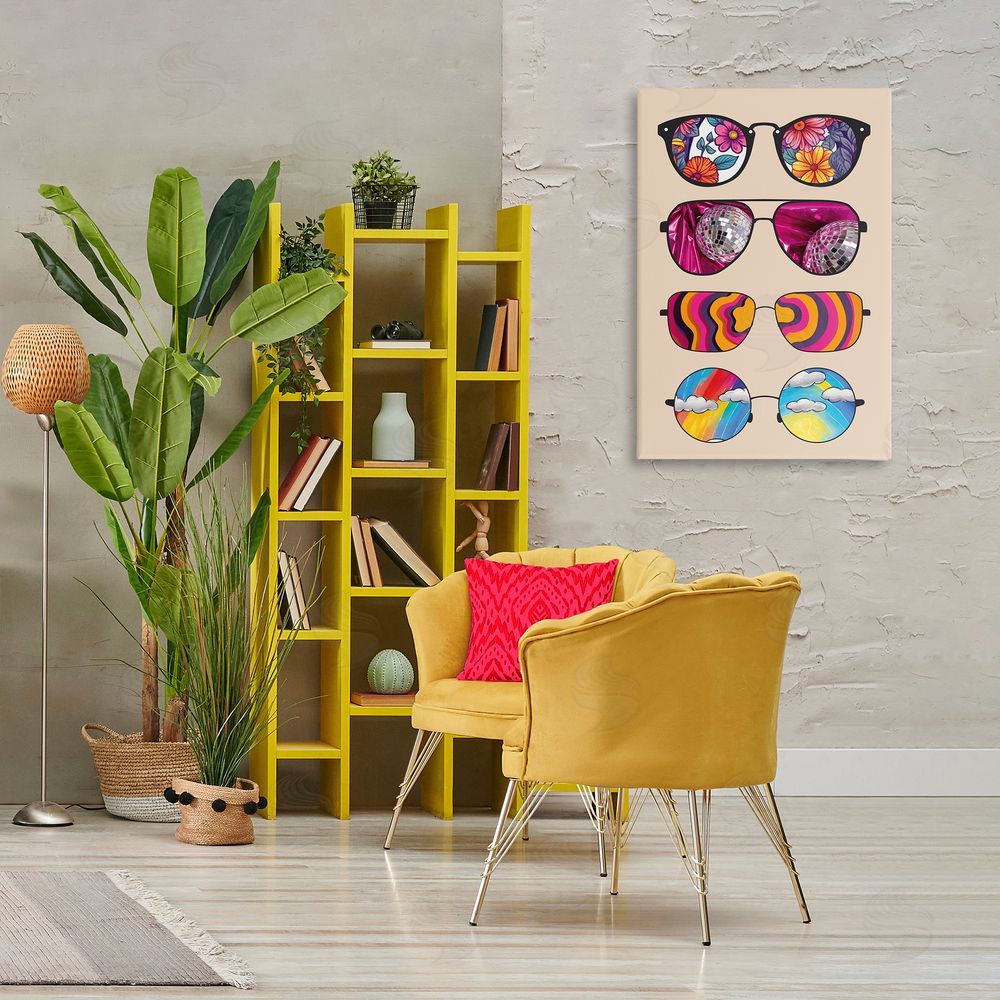 CAD Designs Reflection Patterned Sunglasses Printed Wall Art in Room