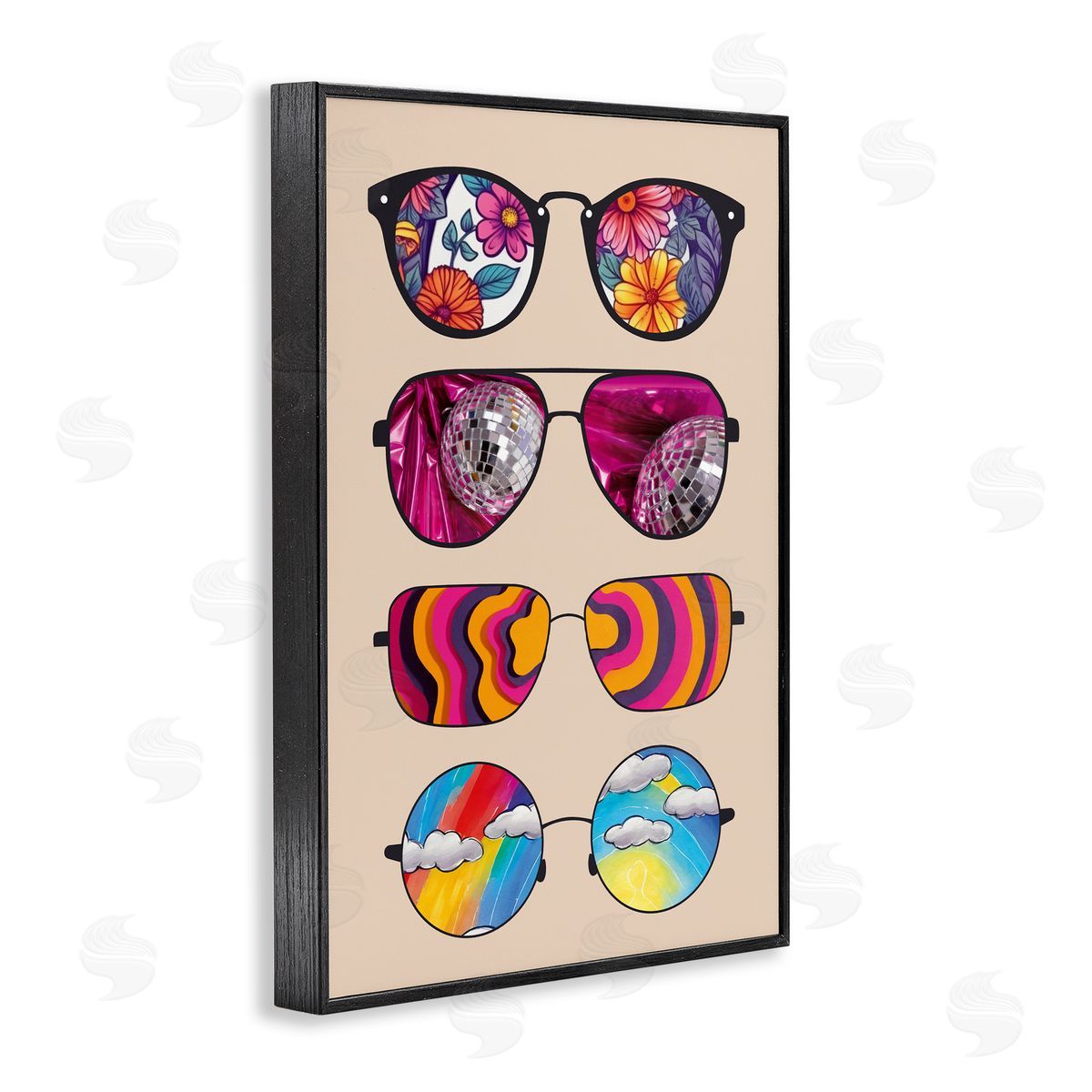 CAD Designs Reflection Patterned Sunglasses Black Framed Giclee Art Print