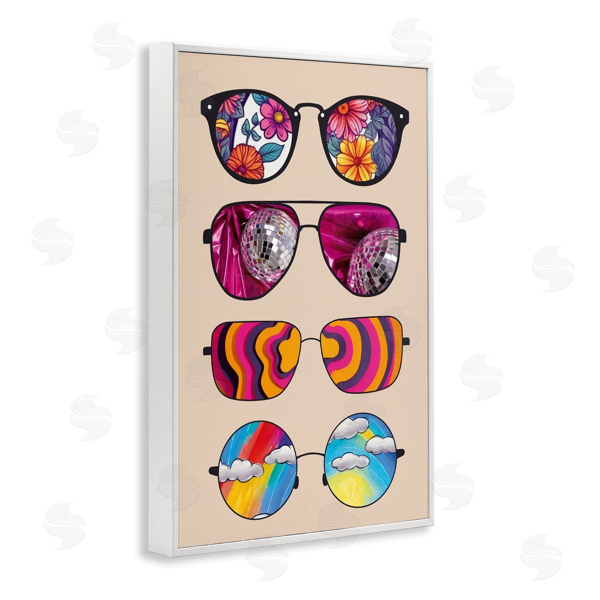 CAD Designs Reflection Patterned Sunglasses White Frame Giclee Art Print