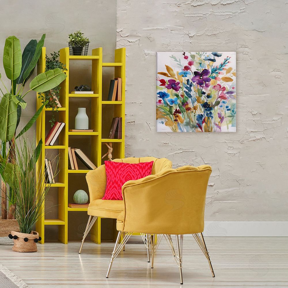 Carol Robinson Garden Jewels Abstract Flowers Printed Wall Art in Room