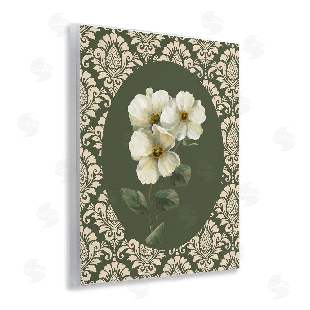 Nan Fancy Lace White Flowers Wall Plaque Art Print