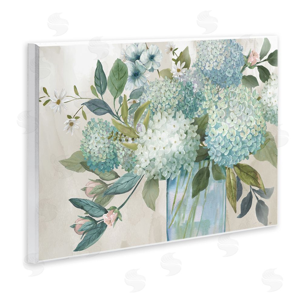 Nan Hydrangeas Galore Blue Flowers Wall Plaque Art Print