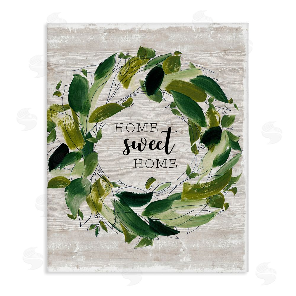 Carol Robinson Sweet Home Rustic Wreath Illustration Canvas Wall Art Print