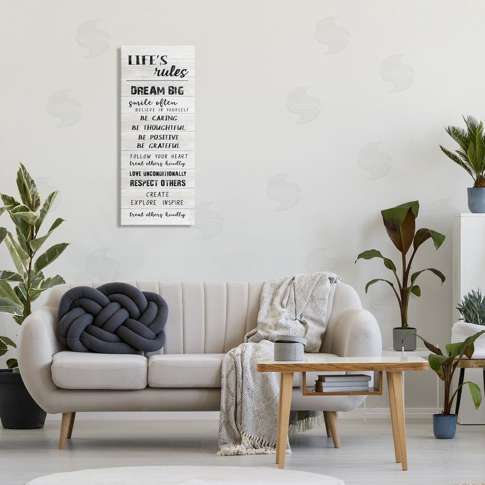 CAD Designs Life's Rules Listed Positivity Printed Wall Art in Room