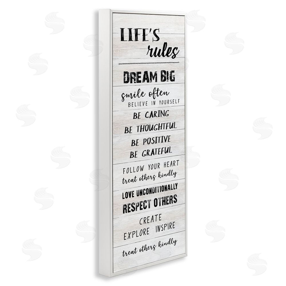 CAD Designs Life's Rules Listed Positivity White Frame Giclee Art Print