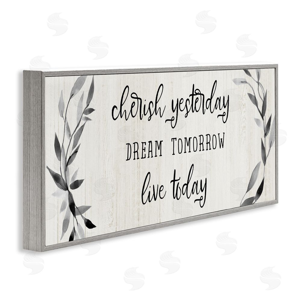 Carol Robinson Cherish Dream Live Today Gray Framed Giclee Art Print