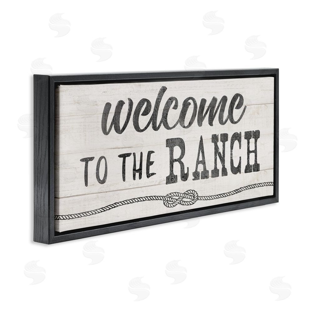 CAD Designs Welcome to the Ranch Black Floating Frame Canvas Wall Art Print
