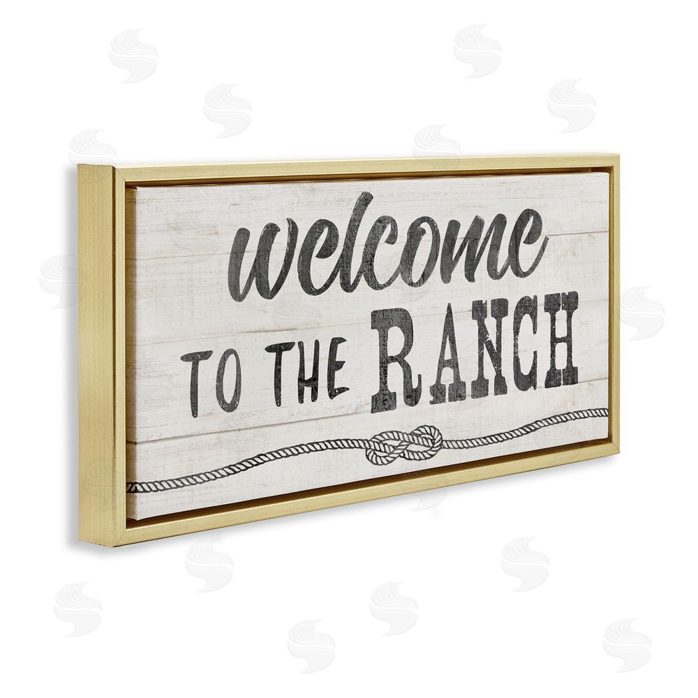 CAD Designs Welcome to the Ranch Gold Floating Frame Canvas Art Print