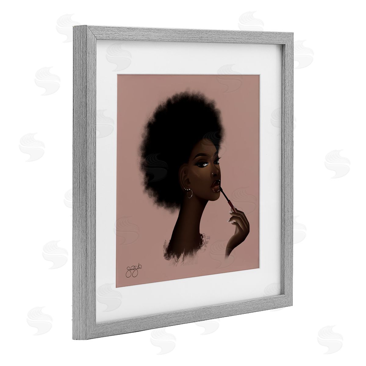 Sierra Siler Glam Girl with Lip Gloss Canvas Wall Art Print