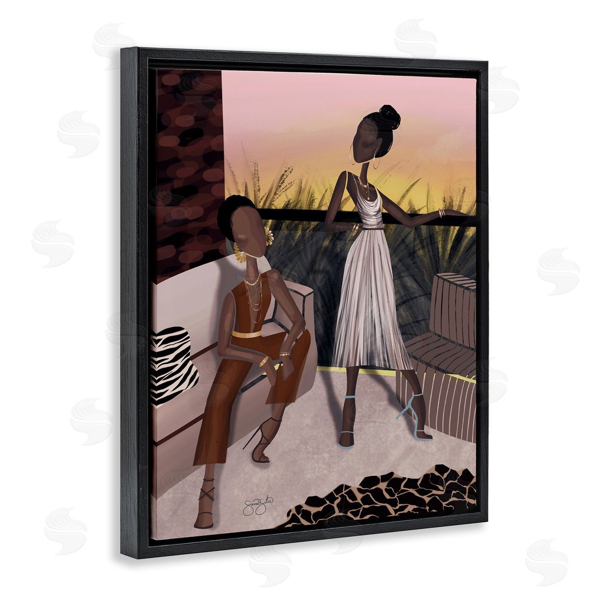 Sierra Siler Sunset Sisters Scenic View Canvas Wall Art Print