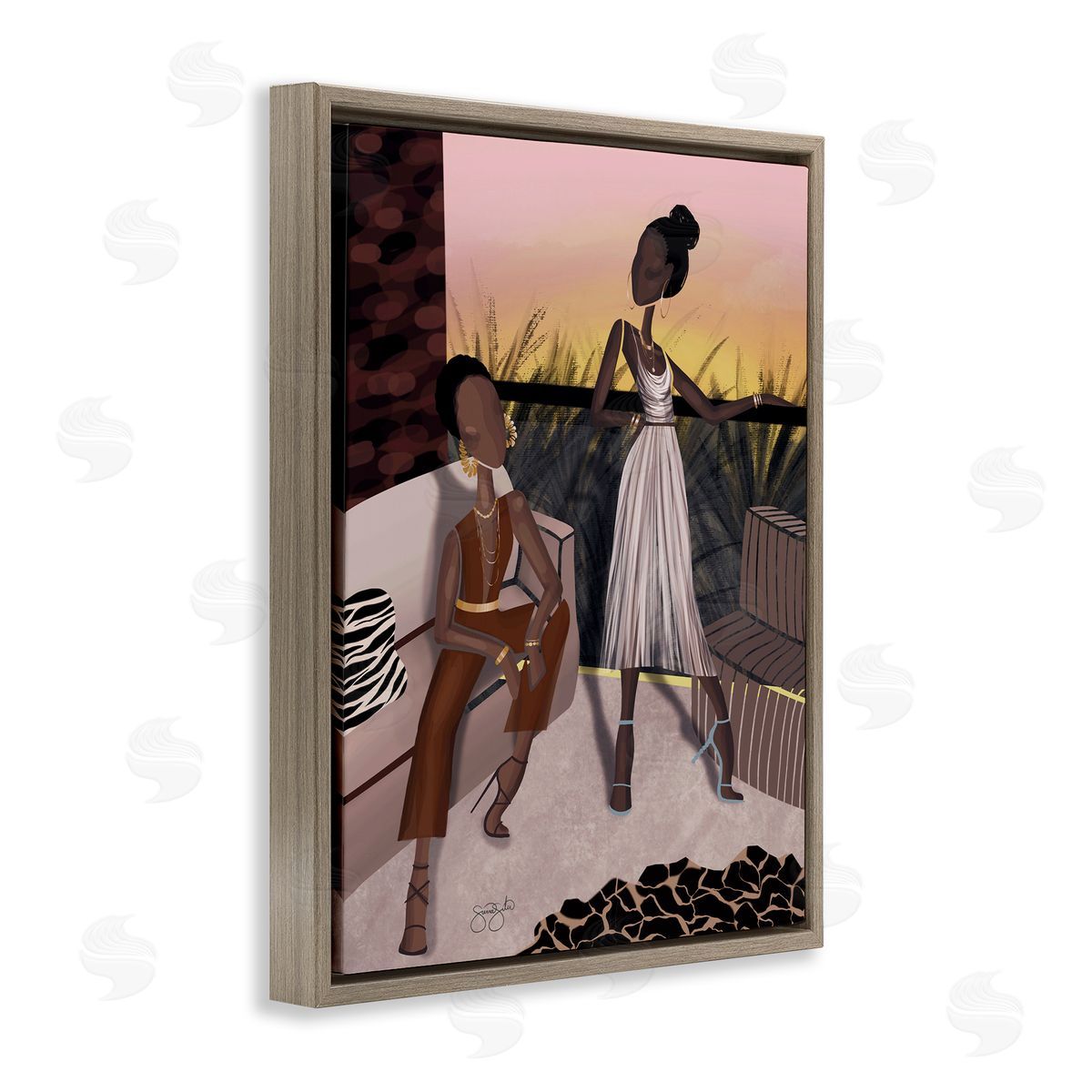 Sierra Siler Sunset Sisters Scenic View Canvas Wall Art Print