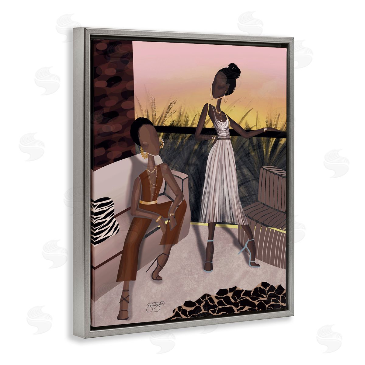 Sierra Siler Sunset Sisters Scenic View Canvas Wall Art Print