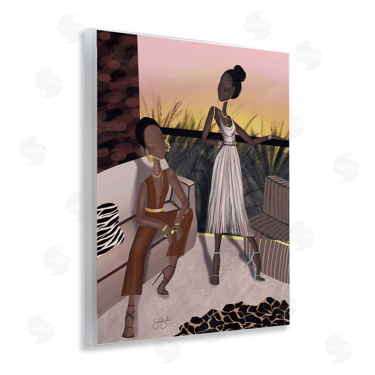 Sierra Siler Sunset Sisters Scenic View Canvas Wall Art Print