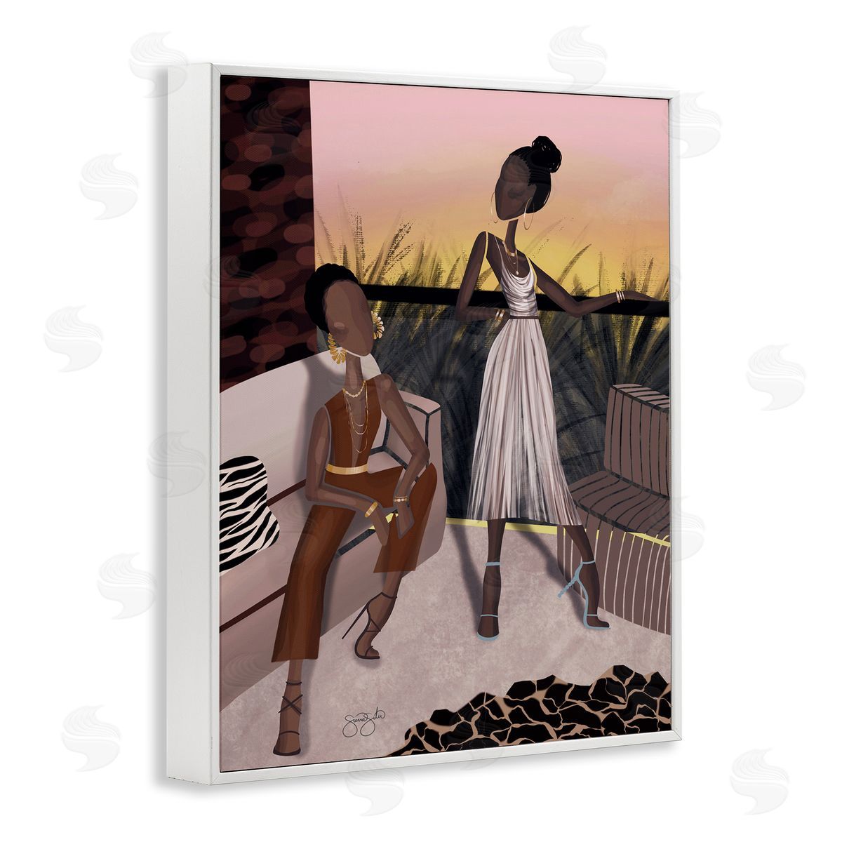 Sierra Siler Sunset Sisters Scenic View Canvas Wall Art Print