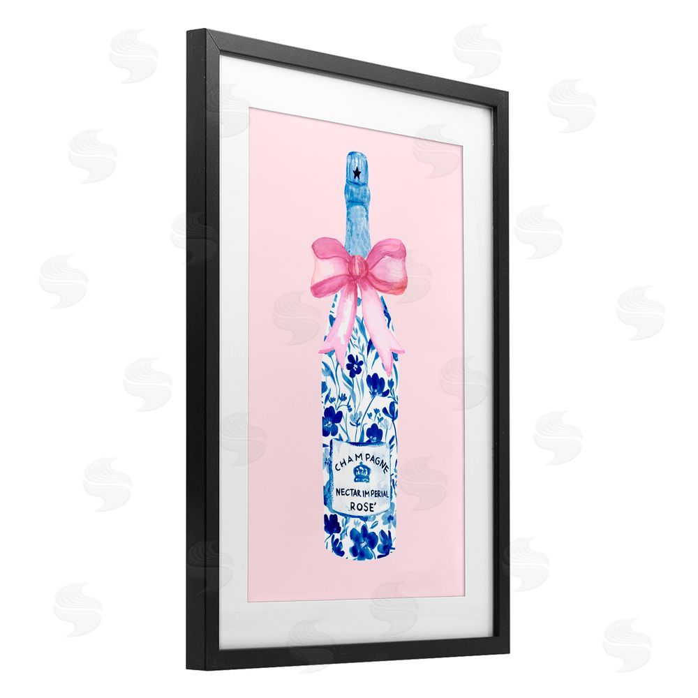 Corinne Haig Floral Coquette Champagne Black Framed Print Under Glass Art