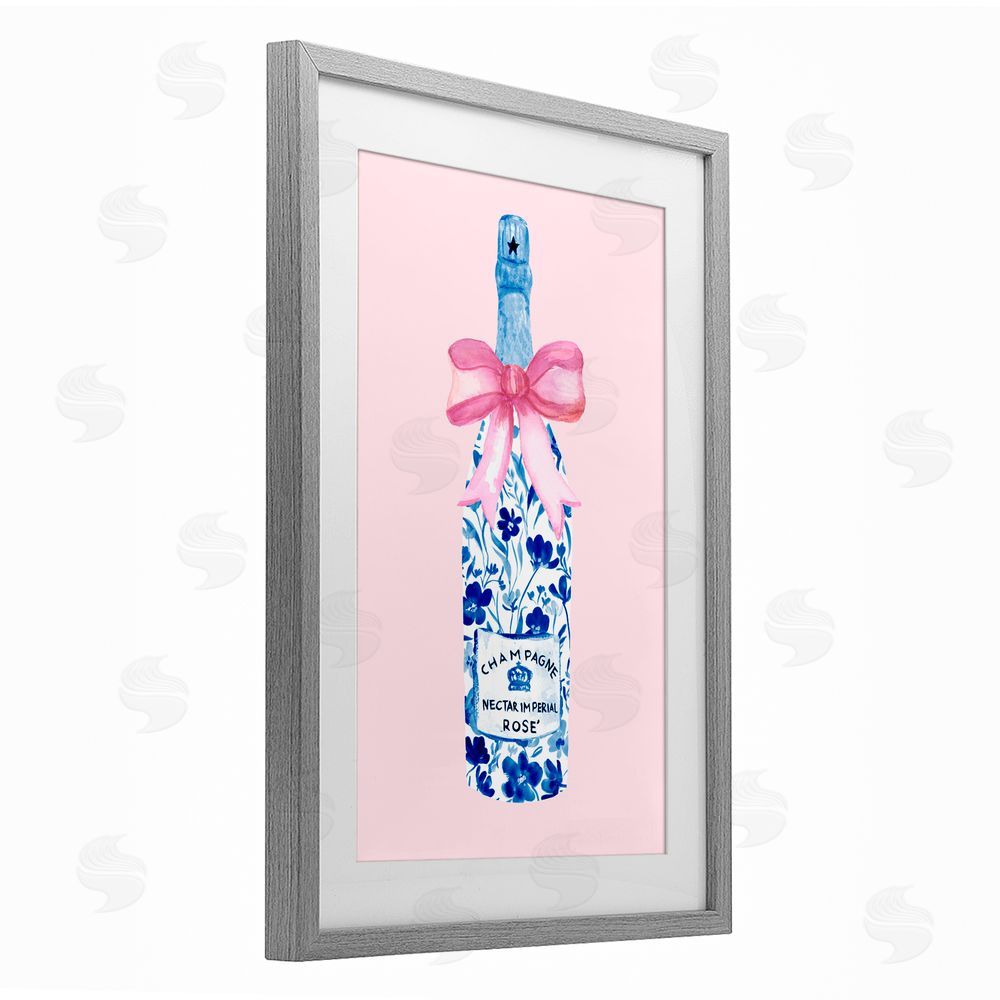 Corinne Haig Floral Coquette Champagne Gray Framed Print Under Glass Art